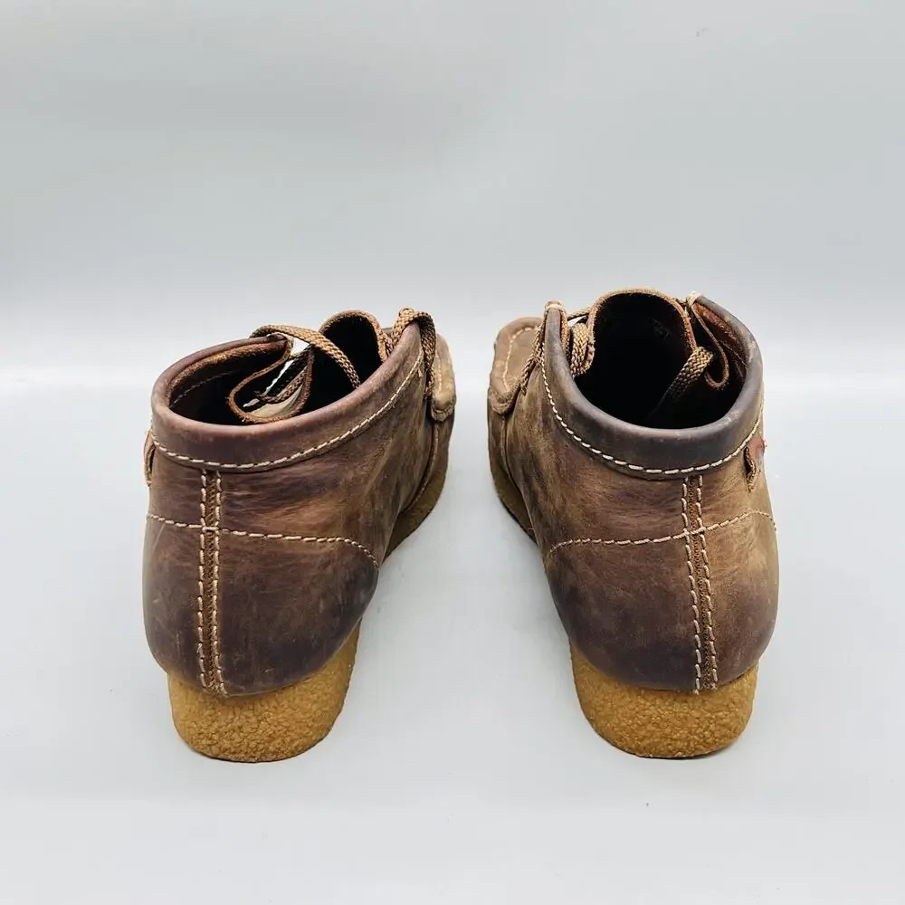 Clarks Boots Mens 8 Brown Leather Wallabee Chukka Moccasin Casual Comfort Shoes